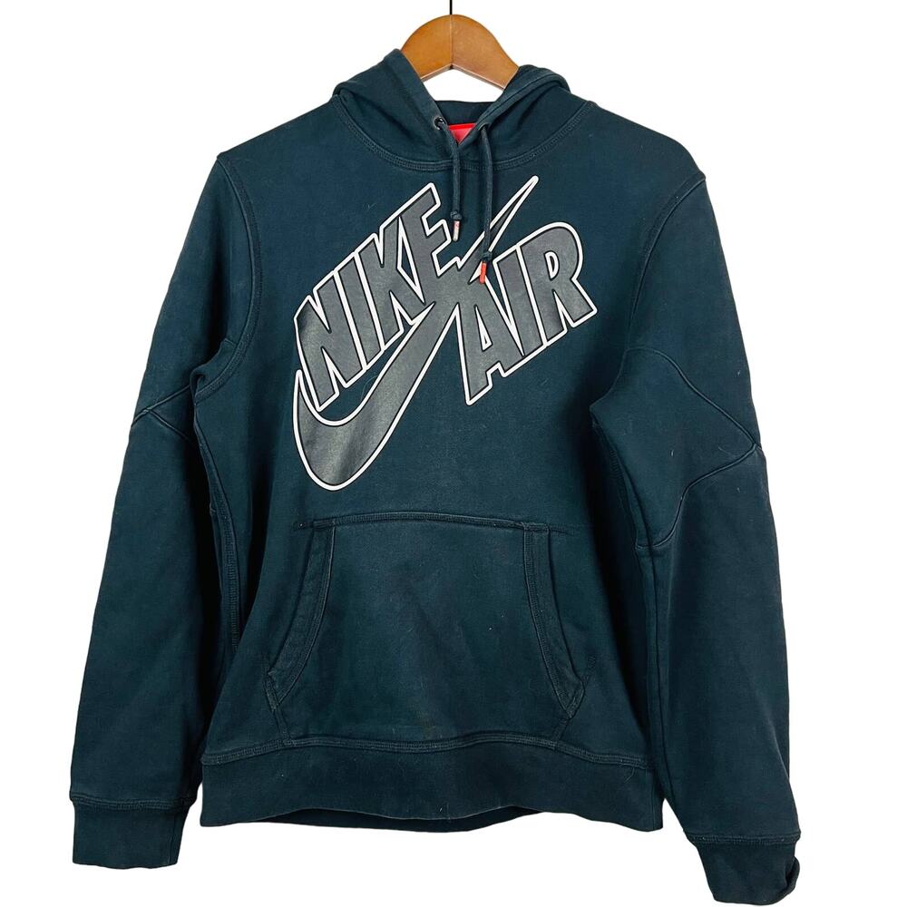 Nike Air Spellout Pullover Sweatshirt Hoodie Hood Black White - S